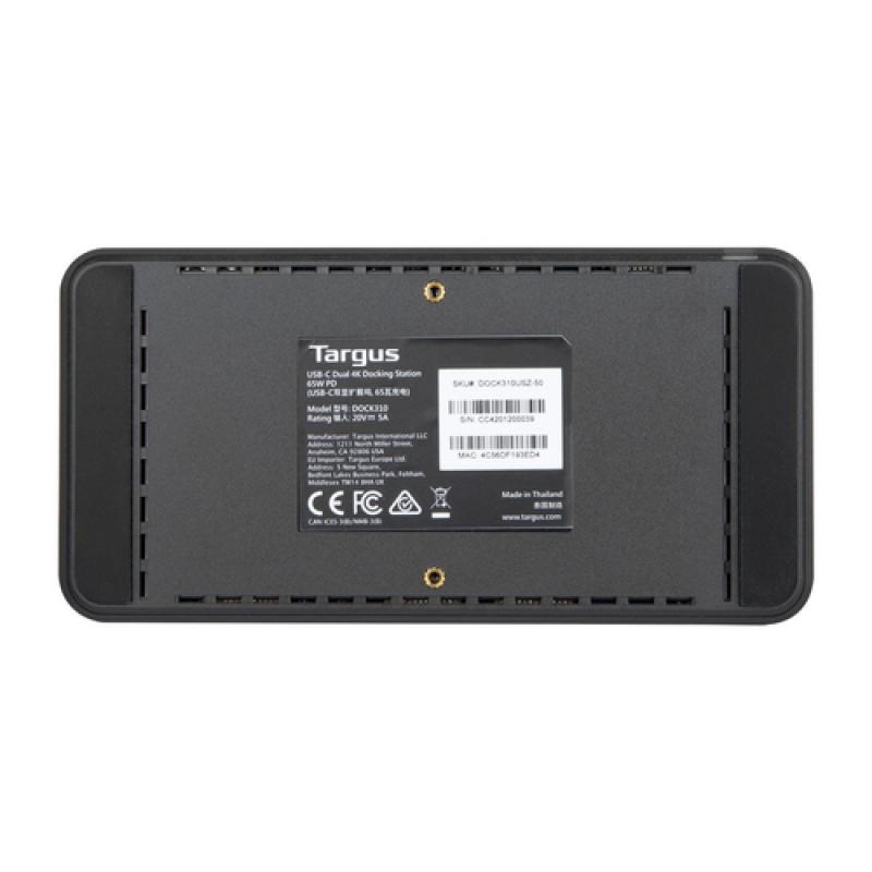 Targus DOCK310EUZ base para portátil y replicador de puertos Alámbrico USB 3.2 Gen 1 (3.1 Gen 1) Type-C Negro