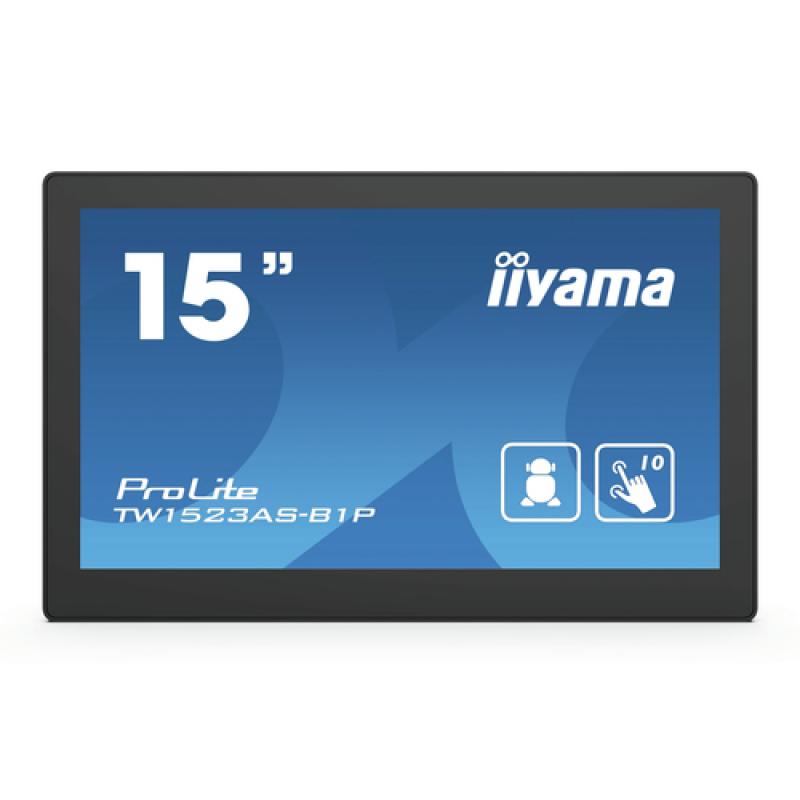 iiyama ProLite TW1523AS-B1P pantalla para PC 39,6 cm (15.6") 1920 x 1080 Pixeles Full HD LED Pantalla táctil Multi-usuario Negro