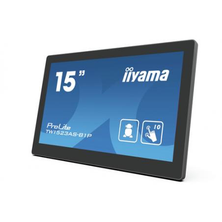 iiyama ProLite TW1523AS-B1P pantalla para PC 39,6 cm (15.6") 1920 x 1080 Pixeles Full HD LED Pantalla táctil Multi-usuario Negro