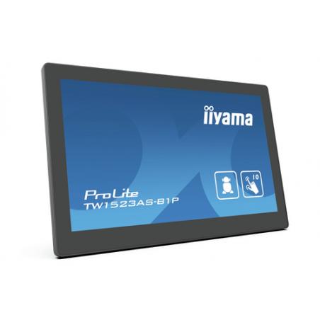 iiyama ProLite TW1523AS-B1P pantalla para PC 39,6 cm (15.6") 1920 x 1080 Pixeles Full HD LED Pantalla táctil Multi-usuario Negro