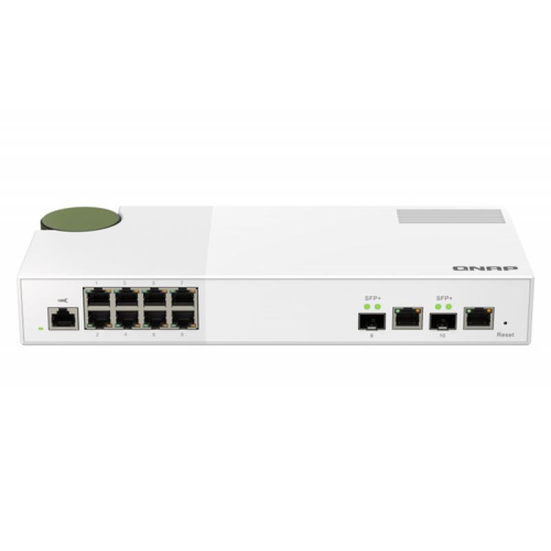 QNAP QSW-M2108-2C switch Gestionado L2 2.5G Ethernet (100/1000/2500) Gris, Blanco