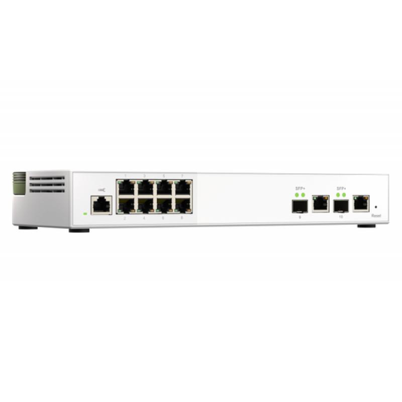 QNAP QSW-M2108-2C switch Gestionado L2 2.5G Ethernet (100/1000/2500) Gris, Blanco