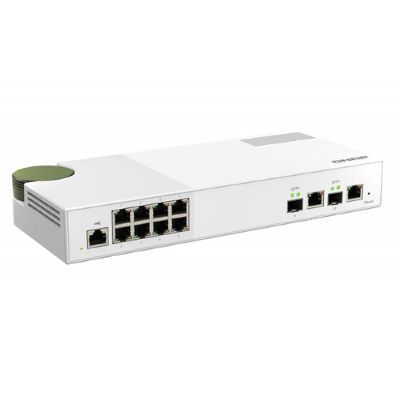 QNAP QSW-M2108-2C switch Gestionado L2 2.5G Ethernet (100/1000/2500) Gris, Blanco