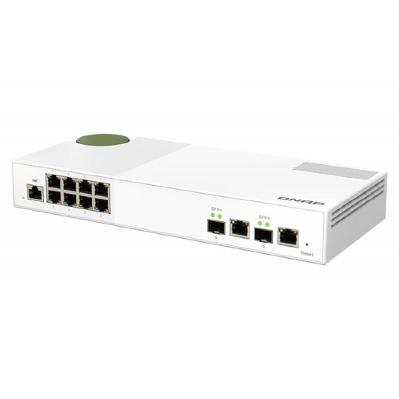 QNAP QSW-M2108-2C switch Gestionado L2 2.5G Ethernet (100/1000/2500) Gris, Blanco