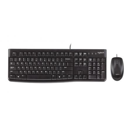 Logitech MK120 teclado USB Francés Ratón incluido Negro