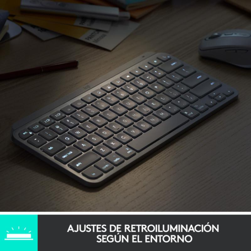 Logitech MX Keys Mini teclado RF Wireless + Bluetooth QWERTY Español Gris