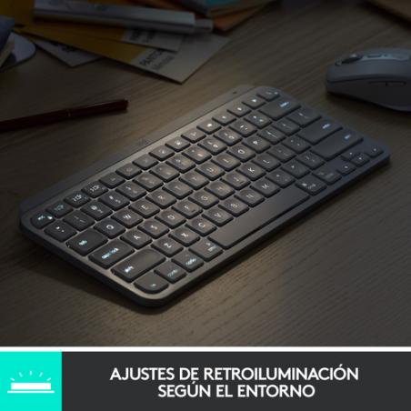 Logitech MX Keys Mini teclado RF Wireless + Bluetooth QWERTY Español Gris