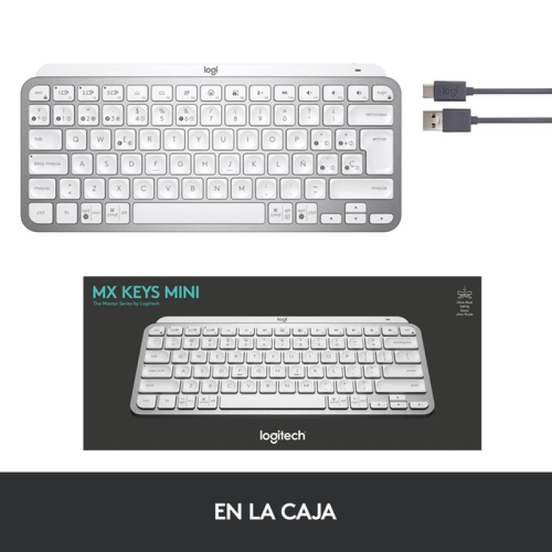 Logitech MX Keys Mini teclado RF Wireless + Bluetooth QWERTY Español Gris