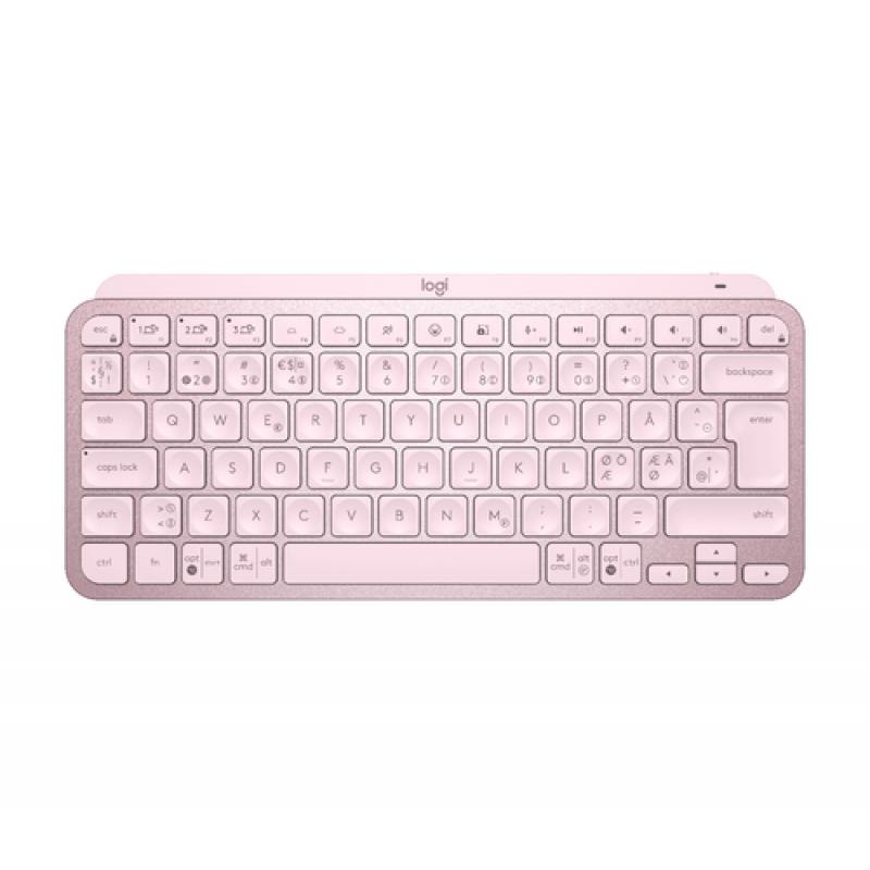 Logitech MX Keys Mini teclado RF Wireless + Bluetooth QWERTY Nórdico Rosa
