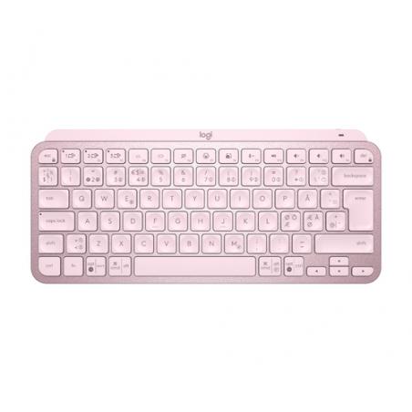 Logitech MX Keys Mini teclado RF Wireless + Bluetooth QWERTY Nórdico Rosa