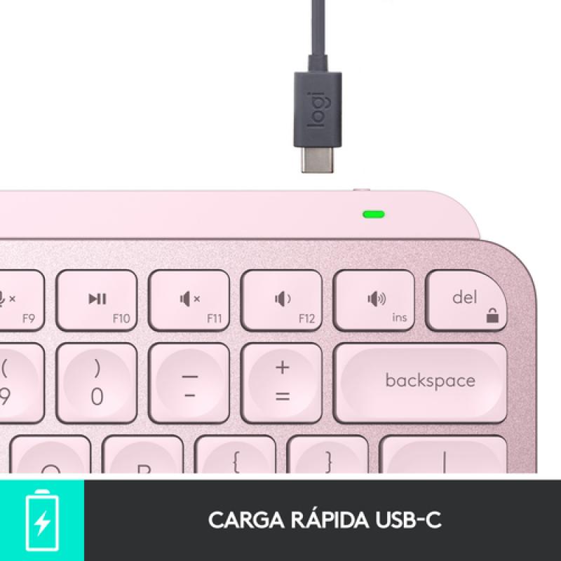 Logitech MX Keys Mini teclado RF Wireless + Bluetooth Español Rosa