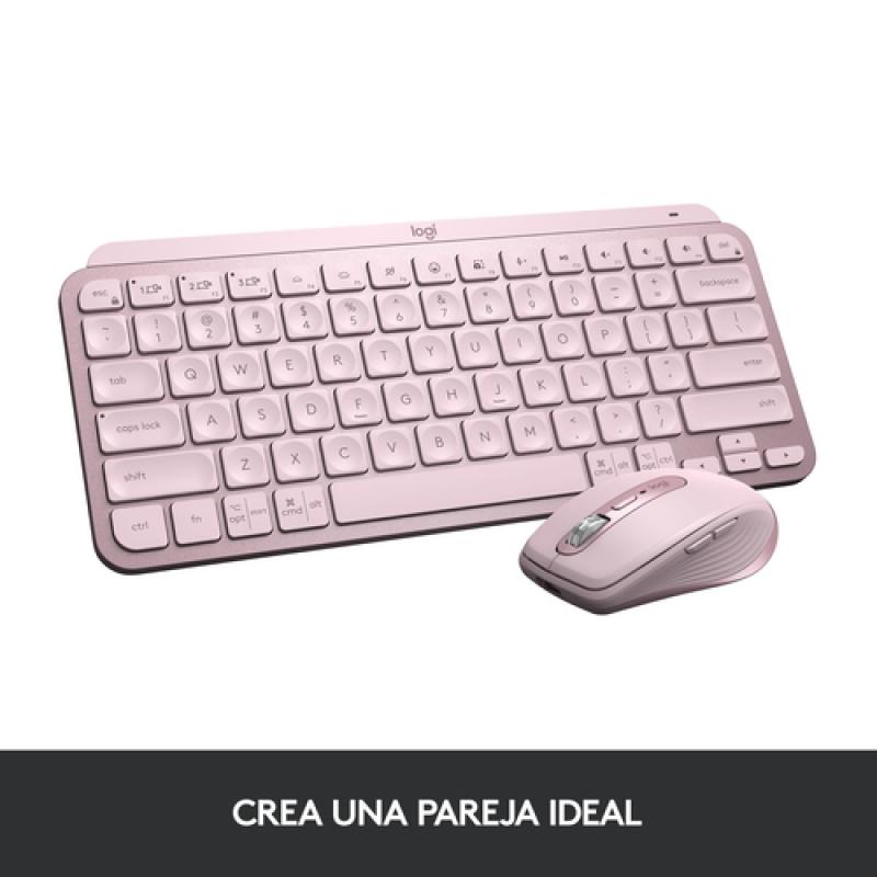 Logitech MX Keys Mini teclado RF Wireless + Bluetooth Español Rosa