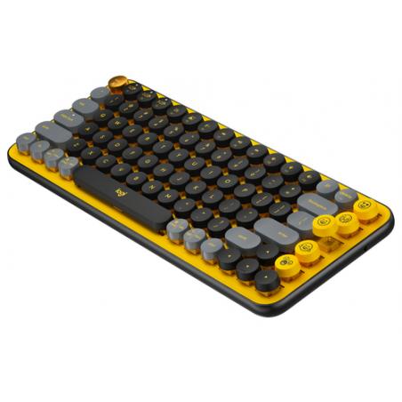 Logitech POP Keys Wireless Mechanical Keyboard With Emoji Keys teclado RF Wireless + Bluetooth AZERTY Francés Negro, Gris, Amari