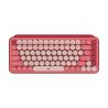 Logitech POP Keys Wireless Mechanical Keyboard With Emoji Keys teclado Bluetooth AZERTY Francés Rosa