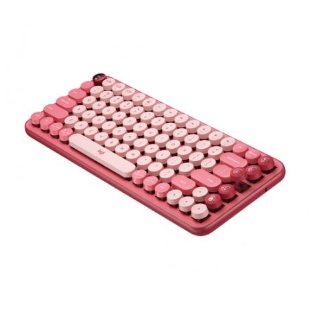 Logitech POP Keys Wireless Mechanical Keyboard With Emoji Keys teclado Bluetooth AZERTY Francés Rosa