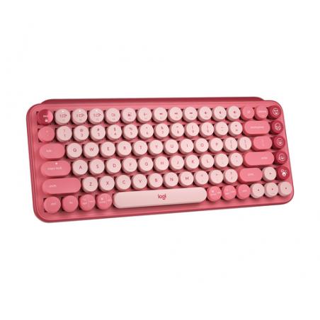 Logitech POP Keys Wireless Mechanical Keyboard With Emoji Keys teclado Bluetooth AZERTY Francés Rosa