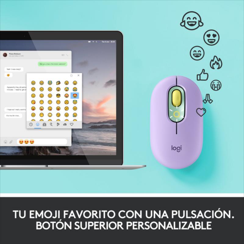 Logitech POP Mouse ratón Ambidextro RF Wireless + Bluetooth Óptico 4000 DPI