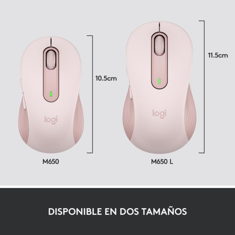 Logitech Signature M650 ratón mano derecha RF Wireless + Bluetooth Óptico 2000 DPI