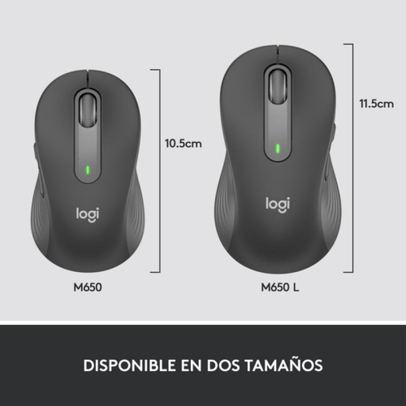 Logitech Signature M650 ratón mano derecha RF Wireless + Bluetooth Óptico 2000 DPI