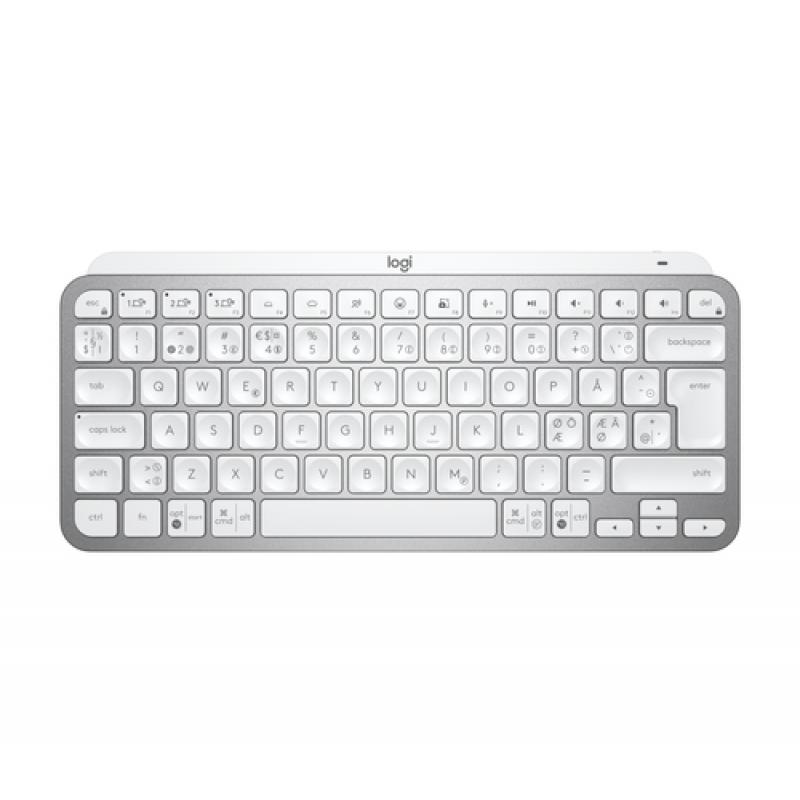 Logitech MX Keys Mini for Business teclado RF Wireless + Bluetooth QWERTY Nórdico Aluminio, Blanco