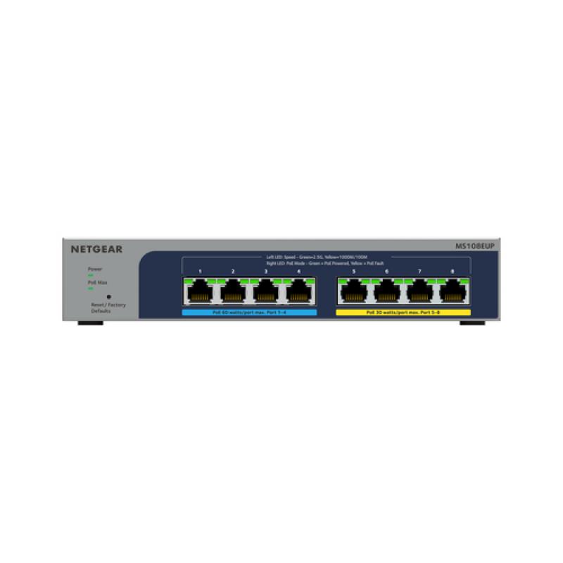 NETGEAR 8-port Ultra60 PoE++ Multi-Gigabit (2.5G) Ethernet Plus Switch No administrado L2/L3 2.5G Ethernet (100/1000/2500) Energ
