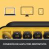 Logitech POP Keys Wireless Mechanical Keyboard With Emoji Keys teclado RF Wireless + Bluetooth QWERTY Español Negro, Gris, Amari
