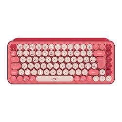 Logitech POP Keys Wireless Mechanical Keyboard With Emoji Keys teclado RF Wireless + Bluetooth QWERTY Español Borgoña, Rosa, Ros