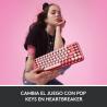 Logitech POP Keys Wireless Mechanical Keyboard With Emoji Keys teclado RF Wireless + Bluetooth QWERTY Español Borgoña, Rosa, Ros