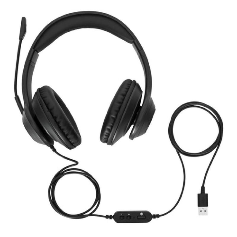 Targus AEH102GL auricular y casco Auriculares Alámbrico Diadema Llamadas/Música USB tipo A Negro