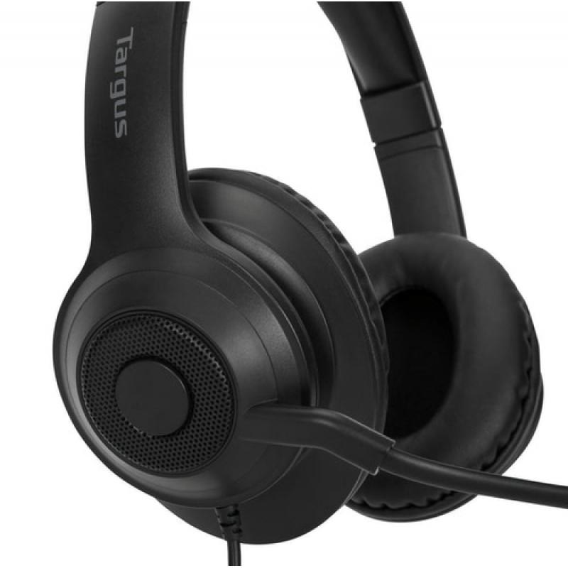Targus AEH102GL auricular y casco Auriculares Alámbrico Diadema Llamadas/Música USB tipo A Negro