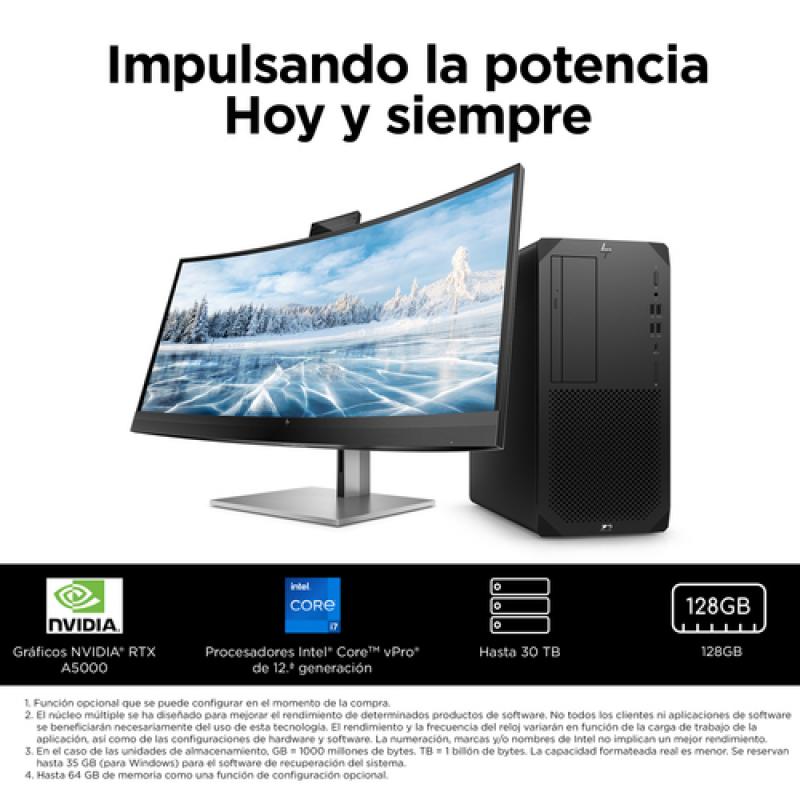 HP Z2 G9 i7-12700 Torre Intel® Core™ i7 16 GB DDR5-SDRAM 512 GB SSD Windows 10 Pro PC Negro