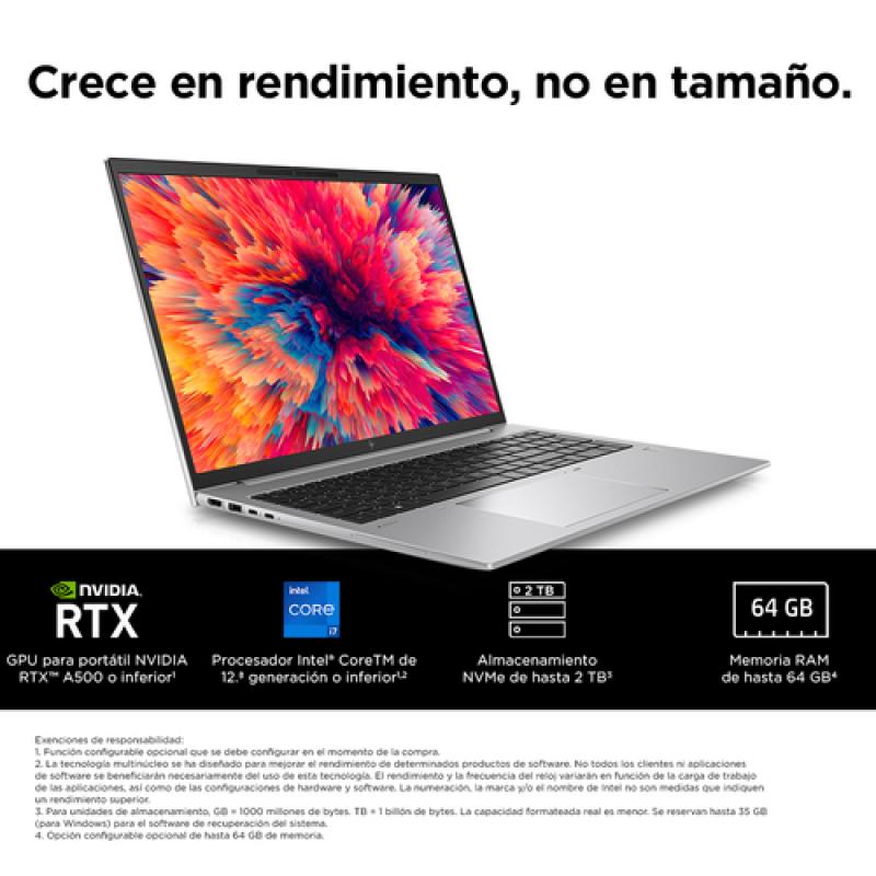 HP ZBook Firefly 16 G9 i5-1240P Estación de trabajo móvil 40,6 cm (16") WUXGA Intel® Core™ i5 16 GB DDR5-SDRAM 512 GB SSD Wi-Fi 