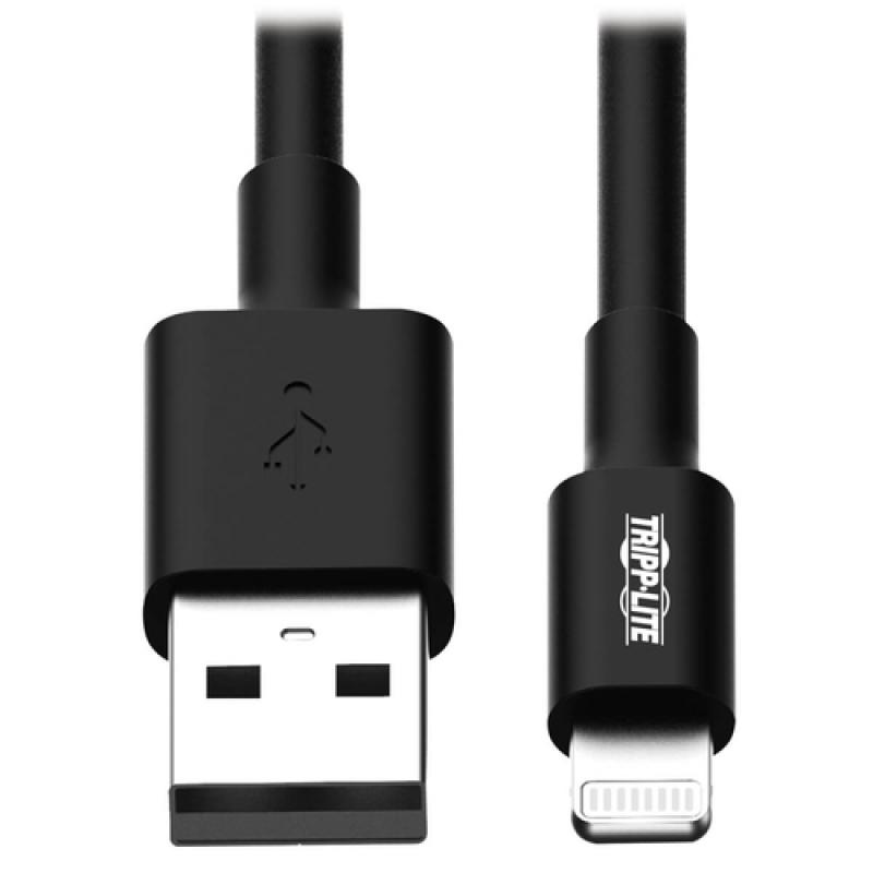 Tripp Lite M100-003-BK Cable de Sincronización y Carga USB A a Lightning, Certificado MFi - Negro, M/M, USB 2.0, 0.91 m [3 pies]