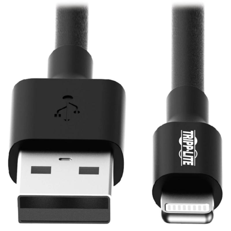 Tripp Lite M100-003-BK Cable de Sincronización y Carga USB A a Lightning, Certificado MFi - Negro, M/M, USB 2.0, 0.91 m [3 pies]