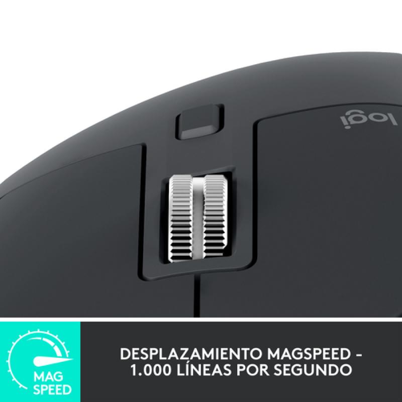 Logitech MX Master 3S ratón mano derecha RF Wireless + Bluetooth Laser 8000 DPI