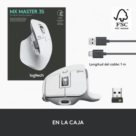 Logitech MX Master 3S ratón mano derecha RF Wireless + Bluetooth Laser 8000 DPI