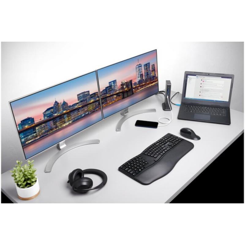 Kensington Replicador de puertos de vídeo triple sin Drivers USB-C SD4849Pv con carga Power Delivery de 100 W