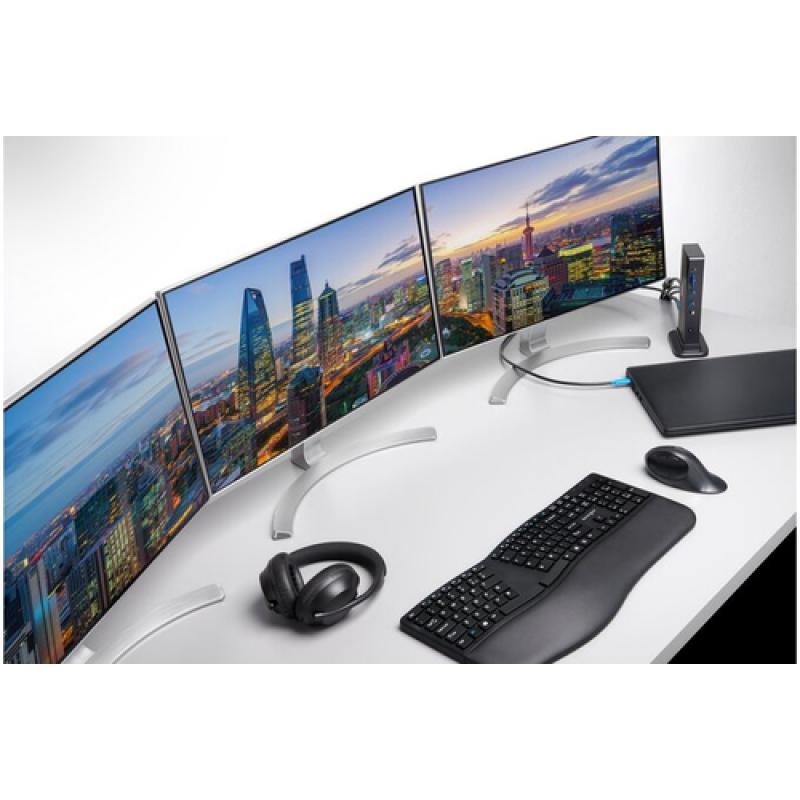 Kensington Replicador de puertos de vídeo triple sin Drivers USB-C SD4849Pv con carga Power Delivery de 100 W