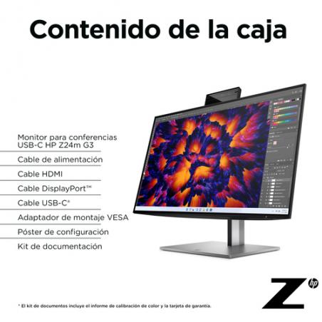 HP Z24m G3 60,5 cm (23.8") 2560 x 1440 Pixeles Quad HD Plata