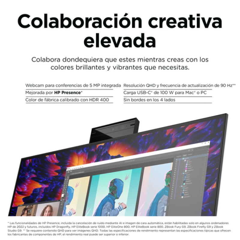 HP Z24m G3 60,5 cm (23.8") 2560 x 1440 Pixeles Quad HD Plata