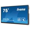 iiyama TE7504MIS-B3AG pizarra y accesorios interactivos 190,5 cm (75") 3840 x 2160 Pixeles Pantalla táctil Negro