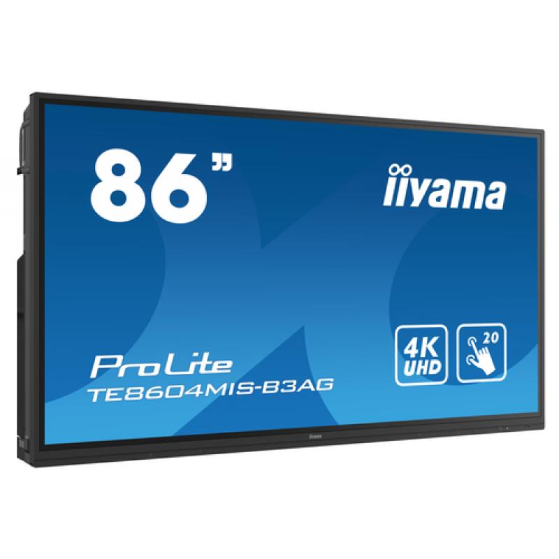 iiyama TE8604MIS-B3AG pizarra y accesorios interactivos 2,18 m (86") 3840 x 2160 Pixeles Pantalla táctil Negro