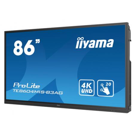 iiyama TE8604MIS-B3AG pizarra y accesorios interactivos 2,18 m (86") 3840 x 2160 Pixeles Pantalla táctil Negro