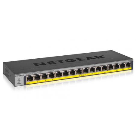 NETGEAR GS116LP No administrado Gigabit Ethernet (10/100/1000) Energía sobre Ethernet (PoE) Negro
