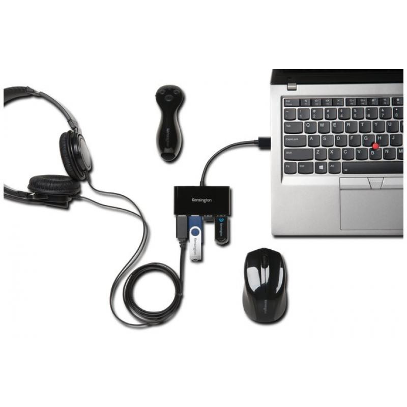 Kensington K39121WW hub de interfaz USB 3.2 Gen 1 (3.1 Gen 1) Type-A 5000 Mbit/s Negro