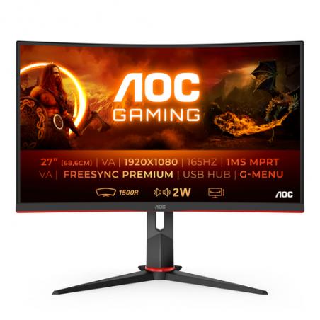 AOC C27G2U/BK LED display 68,6 cm (27") 1920 x 1080 Pixeles Full HD Negro, Rojo