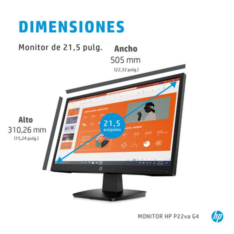 HP P22va G4 54,6 cm (21.5") 1920 x 1080 Pixeles Full HD LED Negro