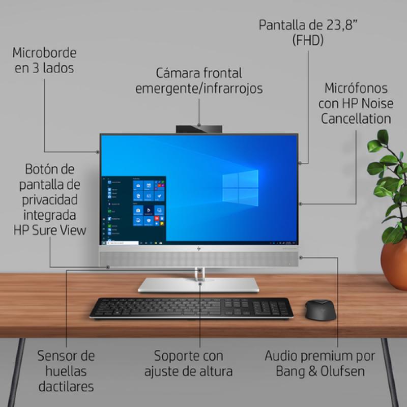 HP EliteOne 800 G6 Intel® Core™ i5 60,5 cm (23.8") 1920 x 1080 Pixeles Pantalla táctil 8 GB DDR4-SDRAM 256 GB SSD PC todo en uno
