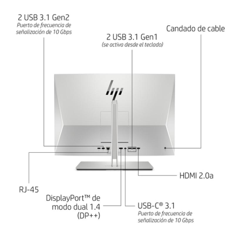 HP EliteOne 800 G6 Intel® Core™ i5 60,5 cm (23.8") 1920 x 1080 Pixeles Pantalla táctil 8 GB DDR4-SDRAM 256 GB SSD PC todo en uno