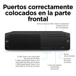 HP Z2 G5 i7-12700 SFF Intel® Core™ i7 16 GB DDR5-SDRAM 512 GB SSD Windows 10 Pro Puesto de trabajo Negro